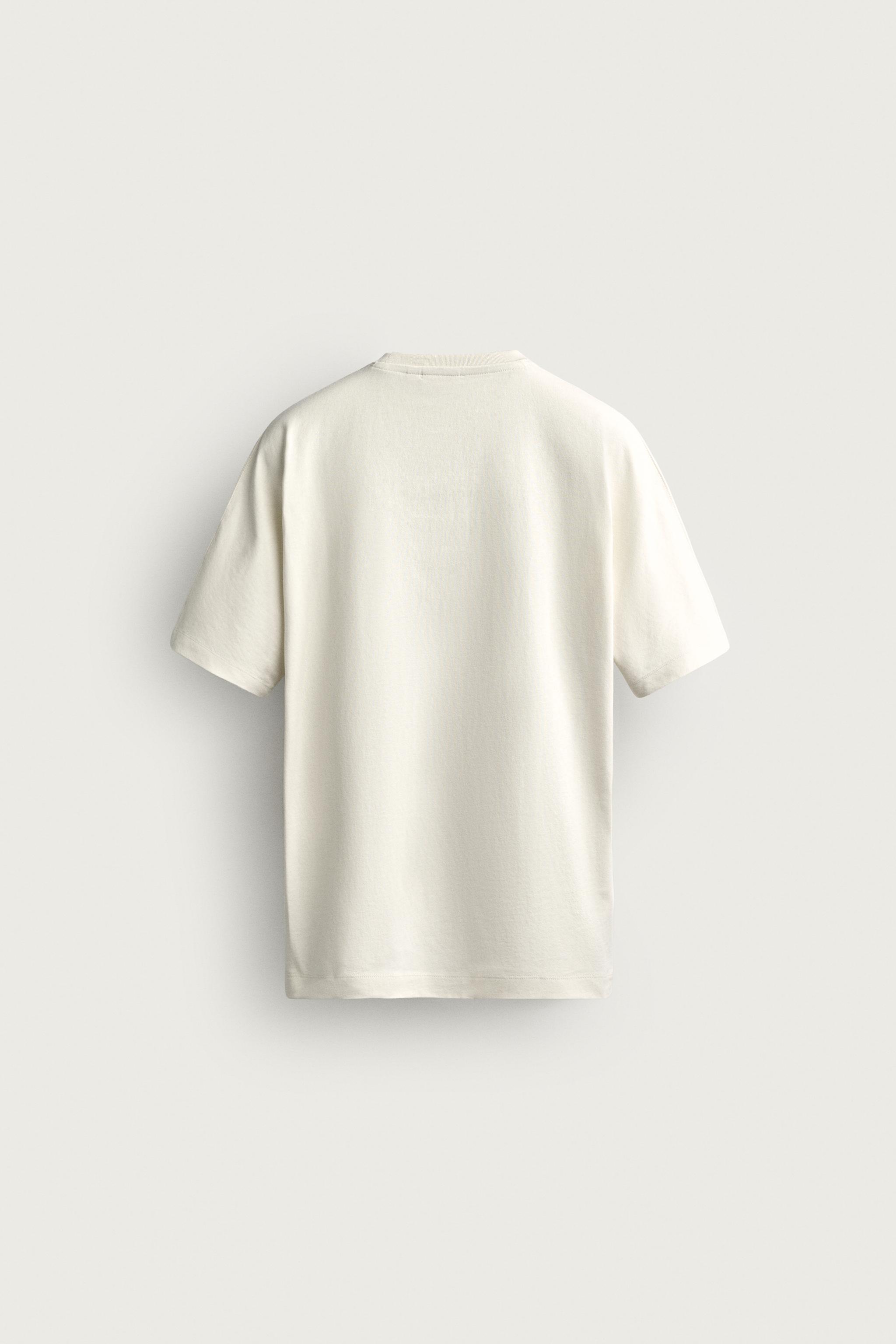 Zara BOXY FIT HEAVYWEIGHT T-SHIRT görsel 8
