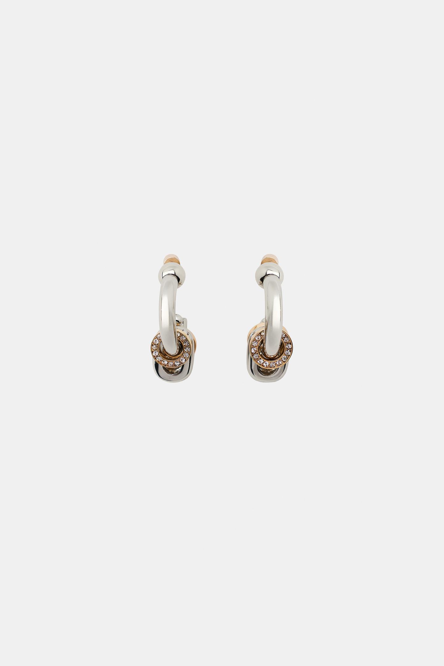 Женские серьги Zara Combined, цвет: Золотой / Серебряный — фото 2