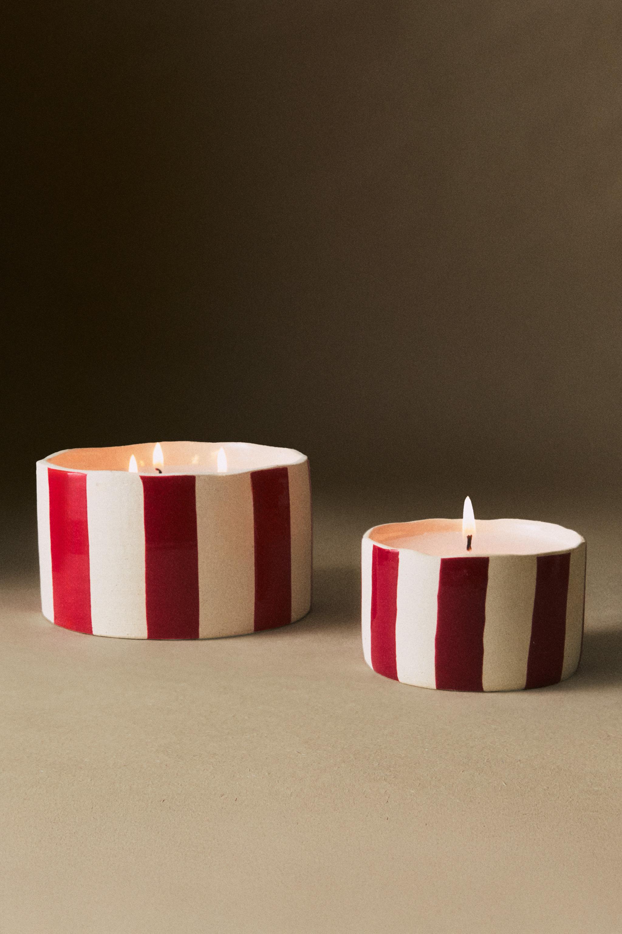 STRIPED CERAMIC CANDLE