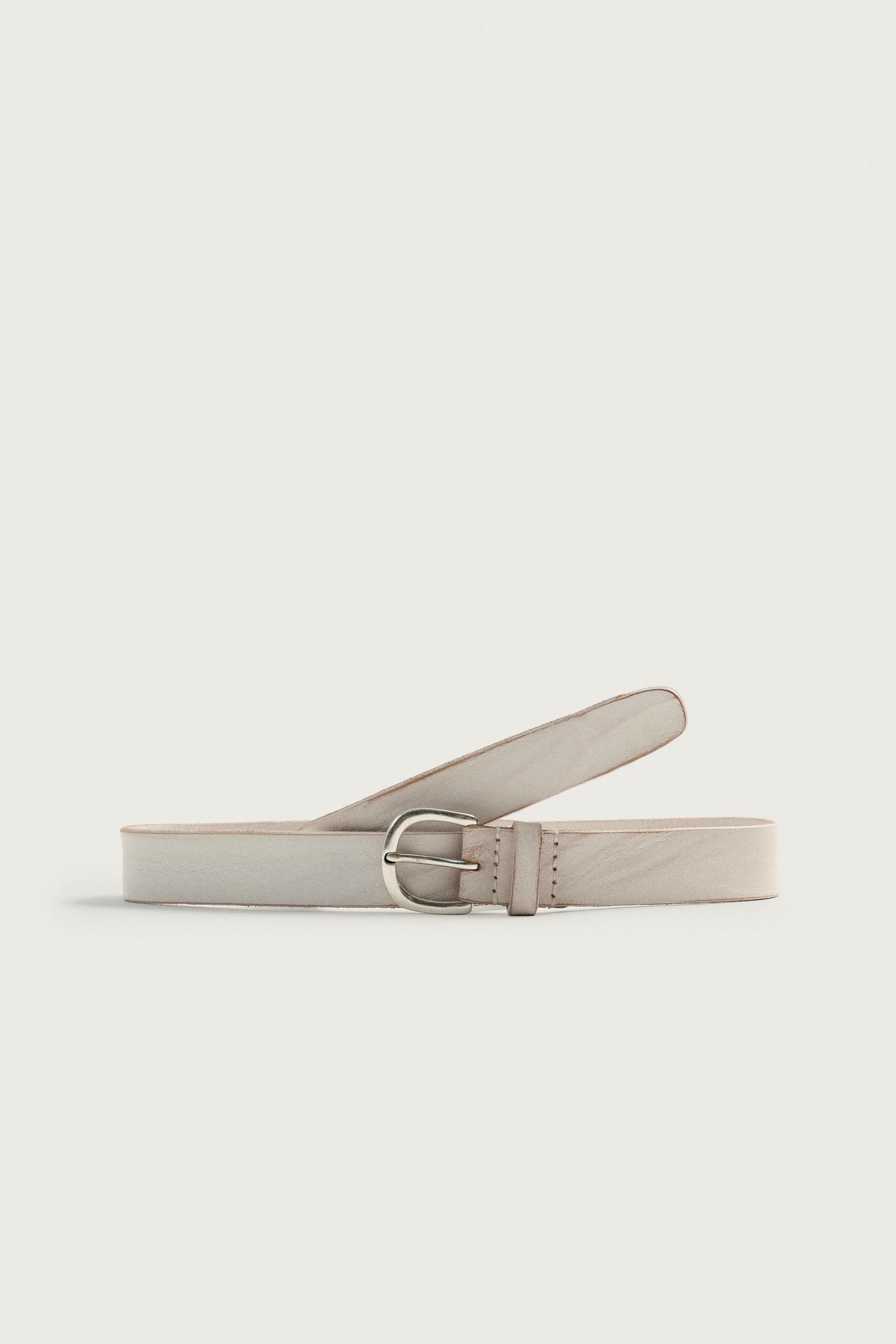 WASHED EFFECT LEATHER BELT