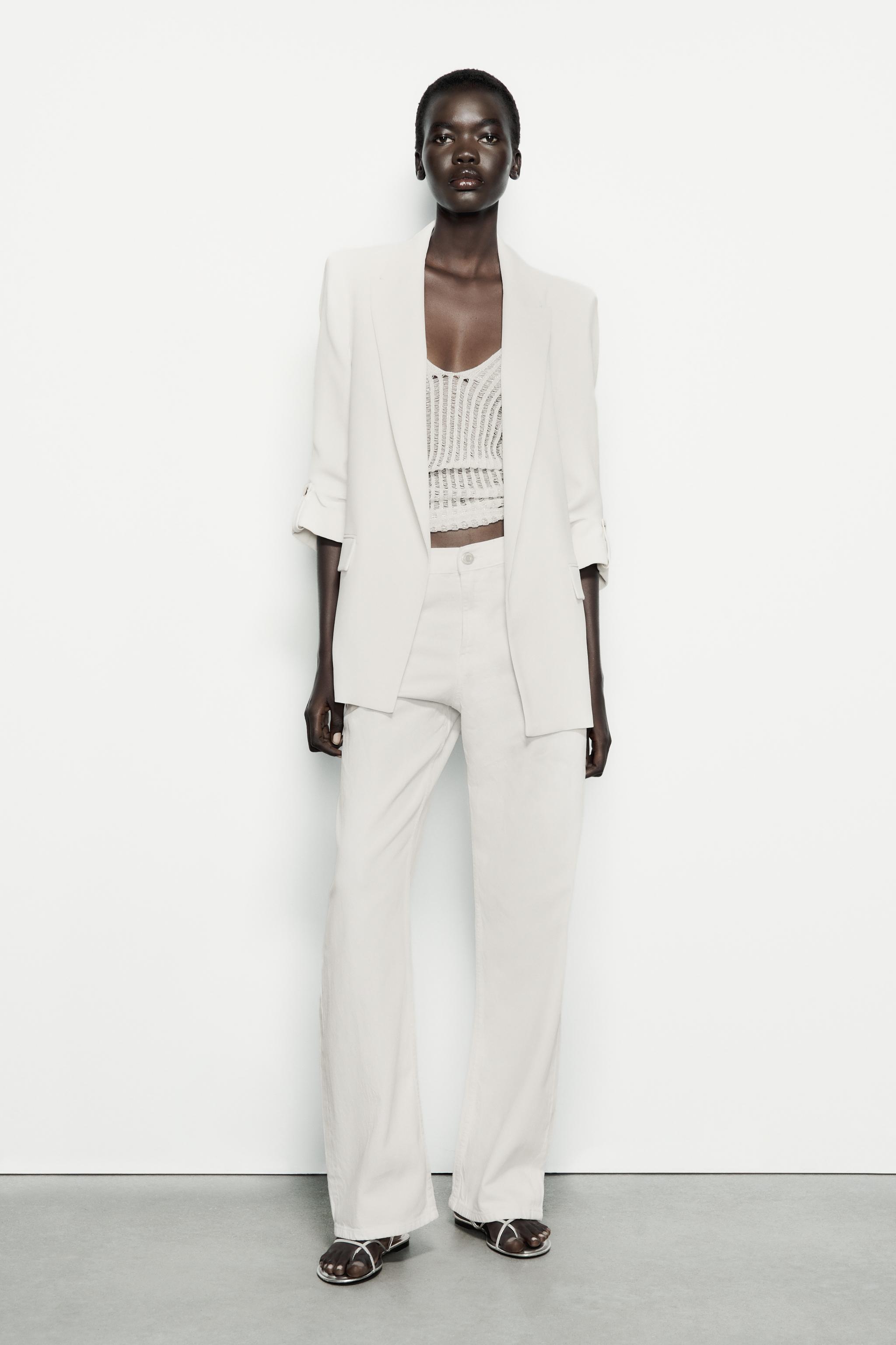 Zara white best sale suit jacket