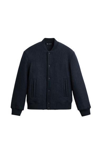 BOUCLÉ TEXTURED BOMBER JACKET
