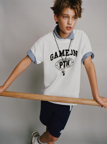 JOGGINGSHIRT MET TEKSTPRINT - Wit van Zara