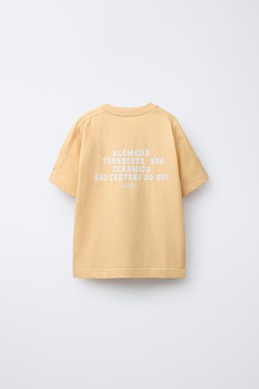 LABELLED JOGGING T-SHIRT - Light orange by Zara - Image 1