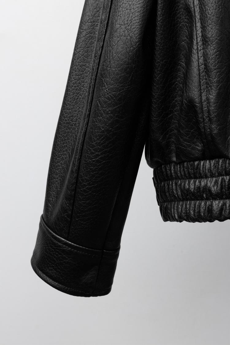 Chaqueta efecto piel cruzada 8