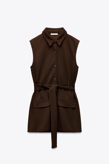 TWILLWESTE MIT GÜRTEL - Braun von Zara - Bild 0