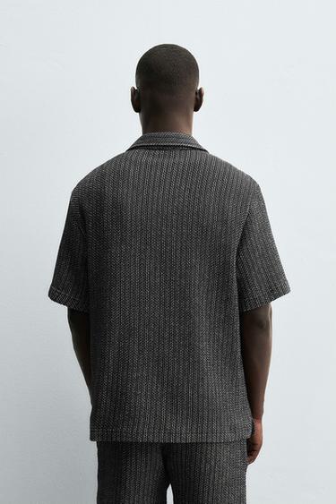 TEXTURED JACQUARD SHIRT - Navy blue by Zara - Image 2