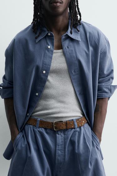 CHEMISE LAVÉE RELAXED FIT - Bleu chiné de Zara - Image 6