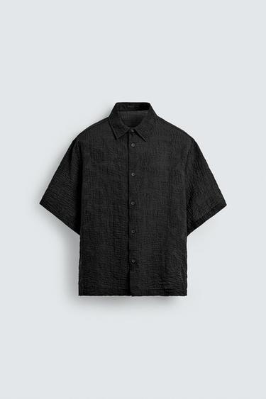 CHEMISE FLUIDE TEXTURÉE - Bleu de Zara
