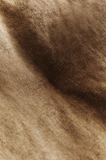 WASHED LINEN TOPPER - Brick by Zara