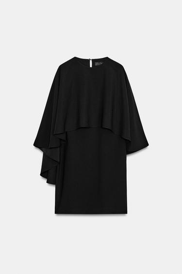 MINI DRESS WITH CAPE - Black by Zara