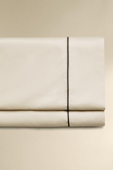 LENZUOLO DI SOPRA IN SATIN CON PIPING - Grigio chiaro di Zara