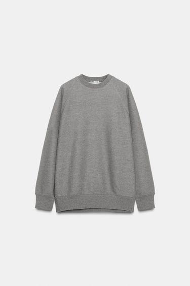 OVERSIZE RIB SWEATSHIRT - Grey marl by Zara
