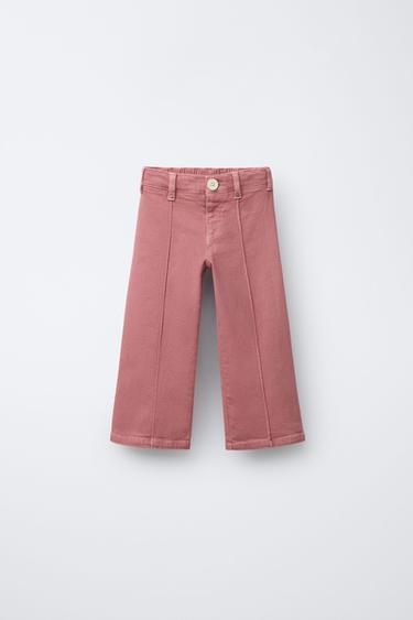 Zara MARINE TWILL SEAM PANTS - Pink