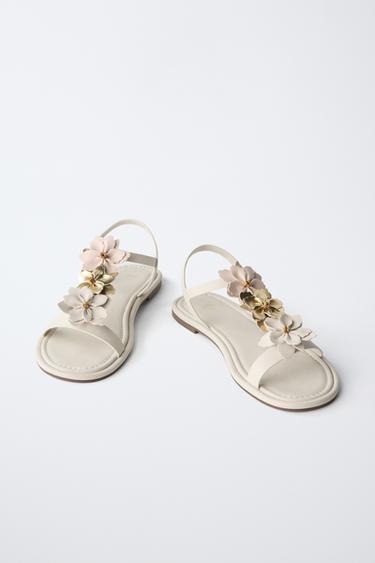 SANDALES FLEURS - Blanc de Zara - Image 2