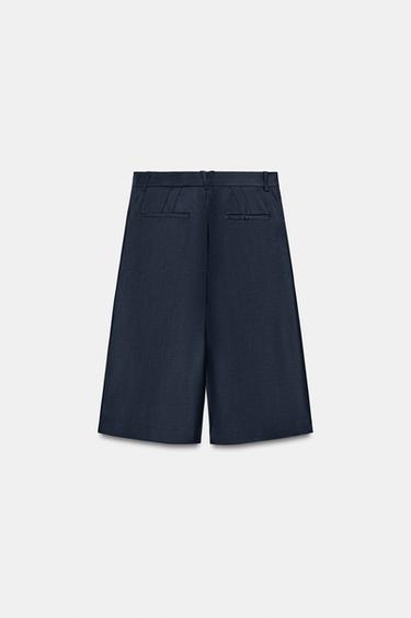 BERMUDA LONGUE EN MÉLANGE DE LAINE ZW COLLECTION - Bleu marine de Zara - Image 5