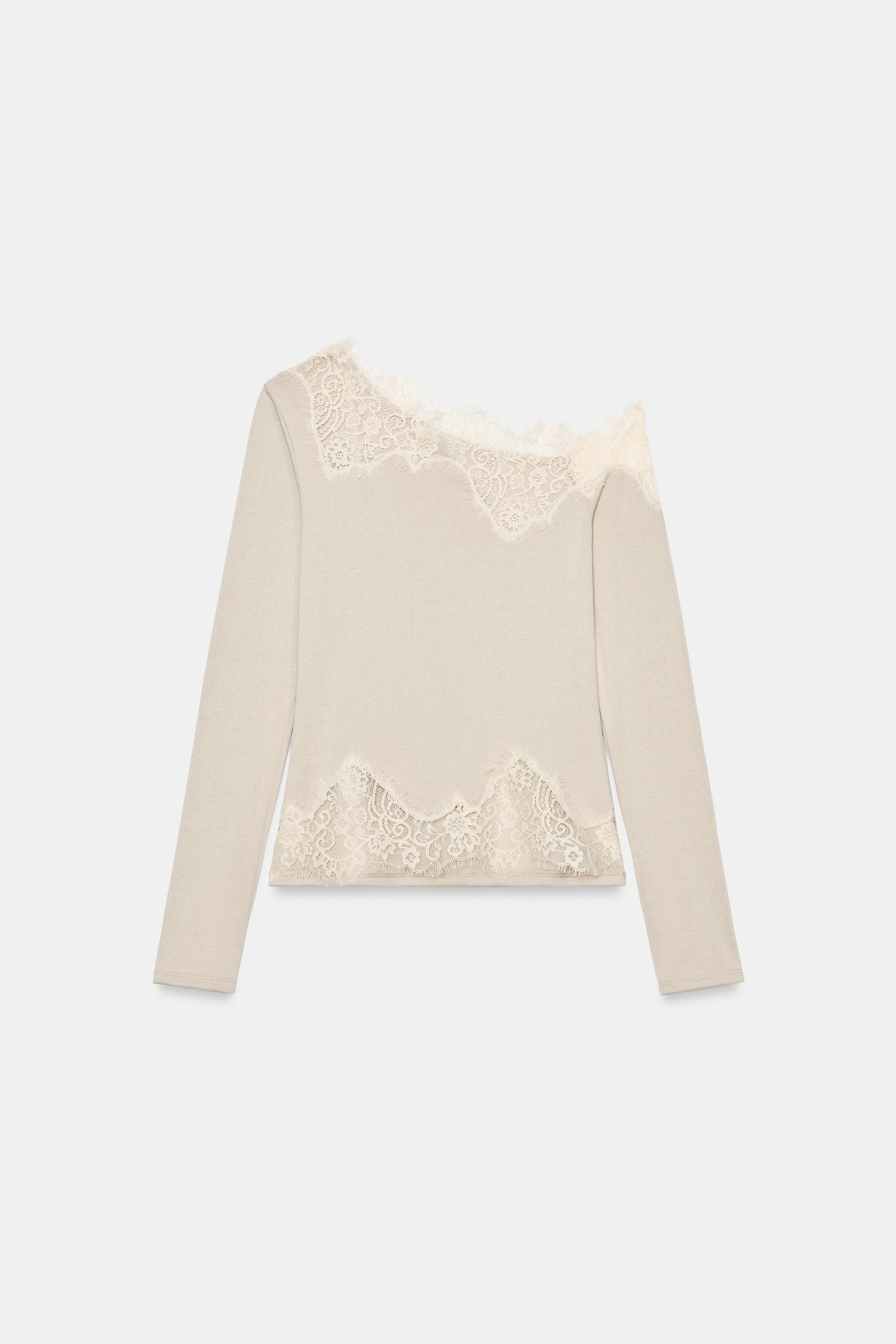 ASYMMETRIC LACE TOP