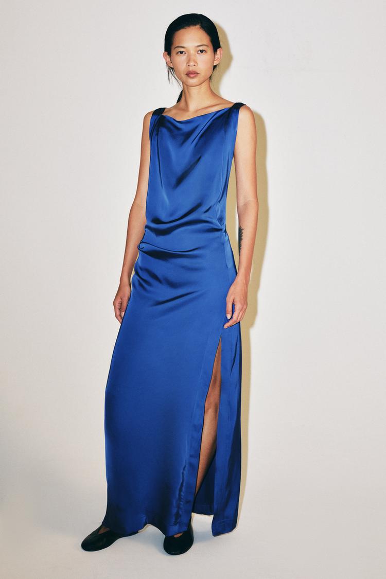 Vestido de satín drapeado ZW Collection 4