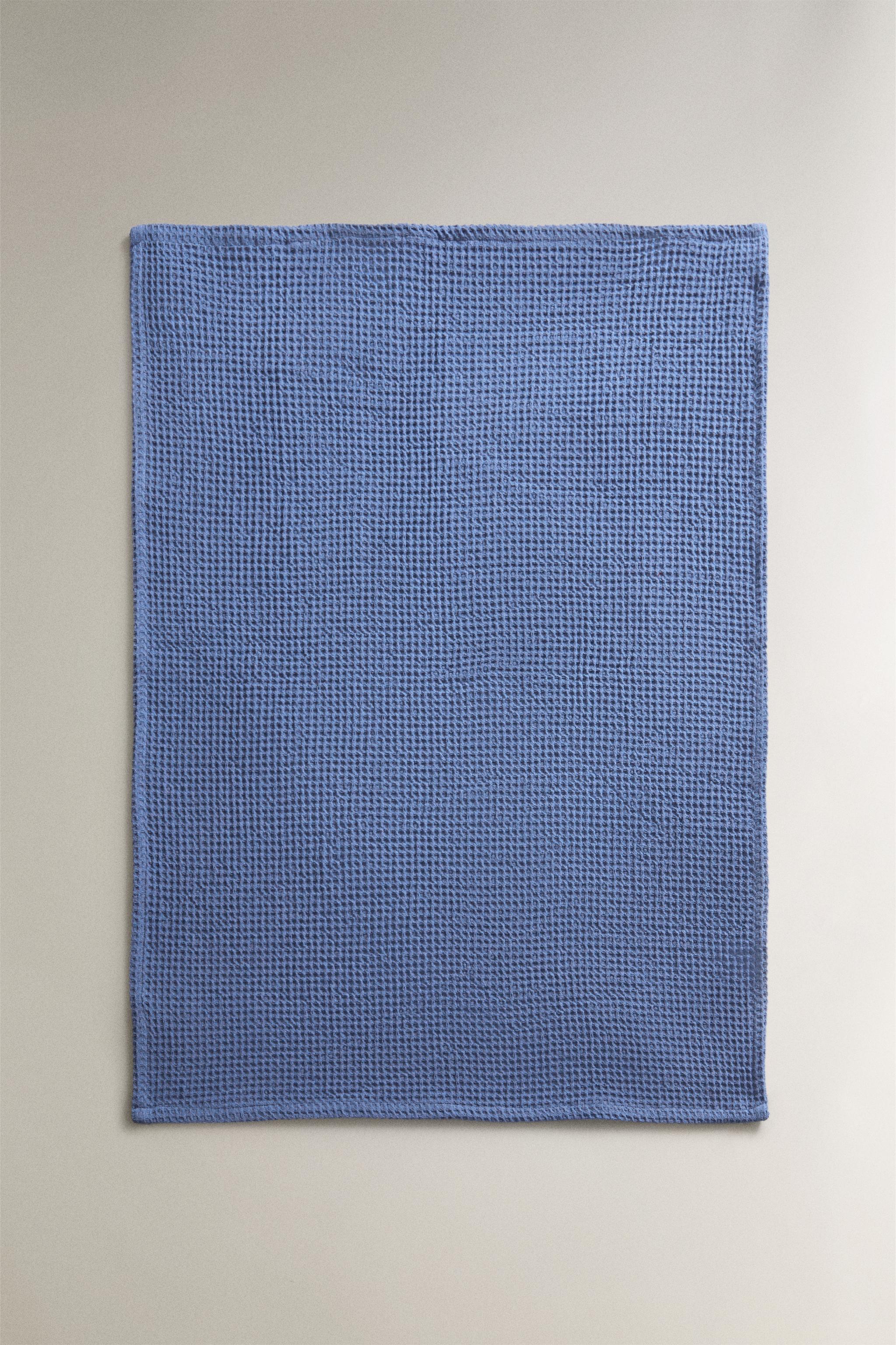 WAFFLE KITCHEN TOWEL — Blue
