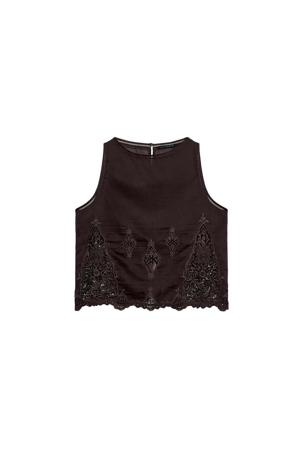 EMBROIDERED LACE INSERT TOP - image 3