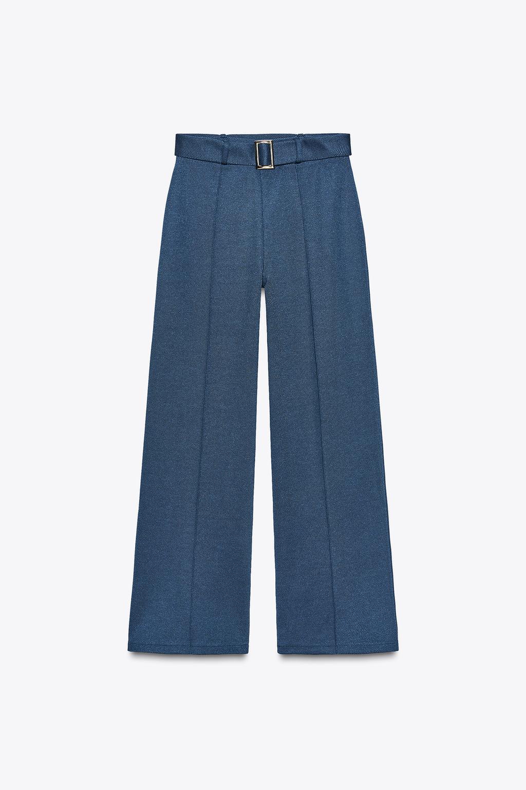 TWILL TROUSERS WITH SEAM AND BELT