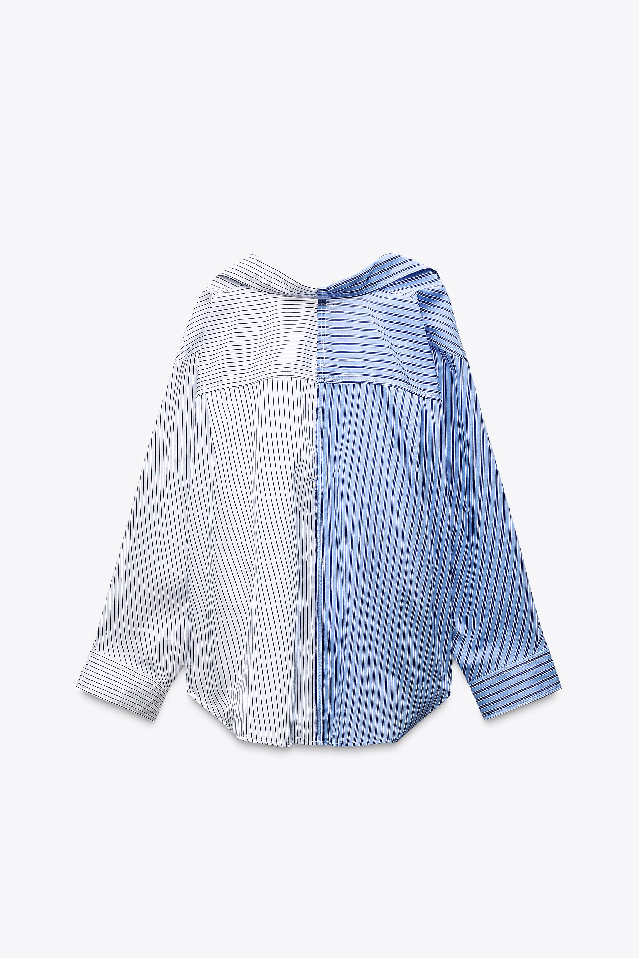 COMBINED BUTTON POPLIN SHIRT - Light blue | ZARA United States