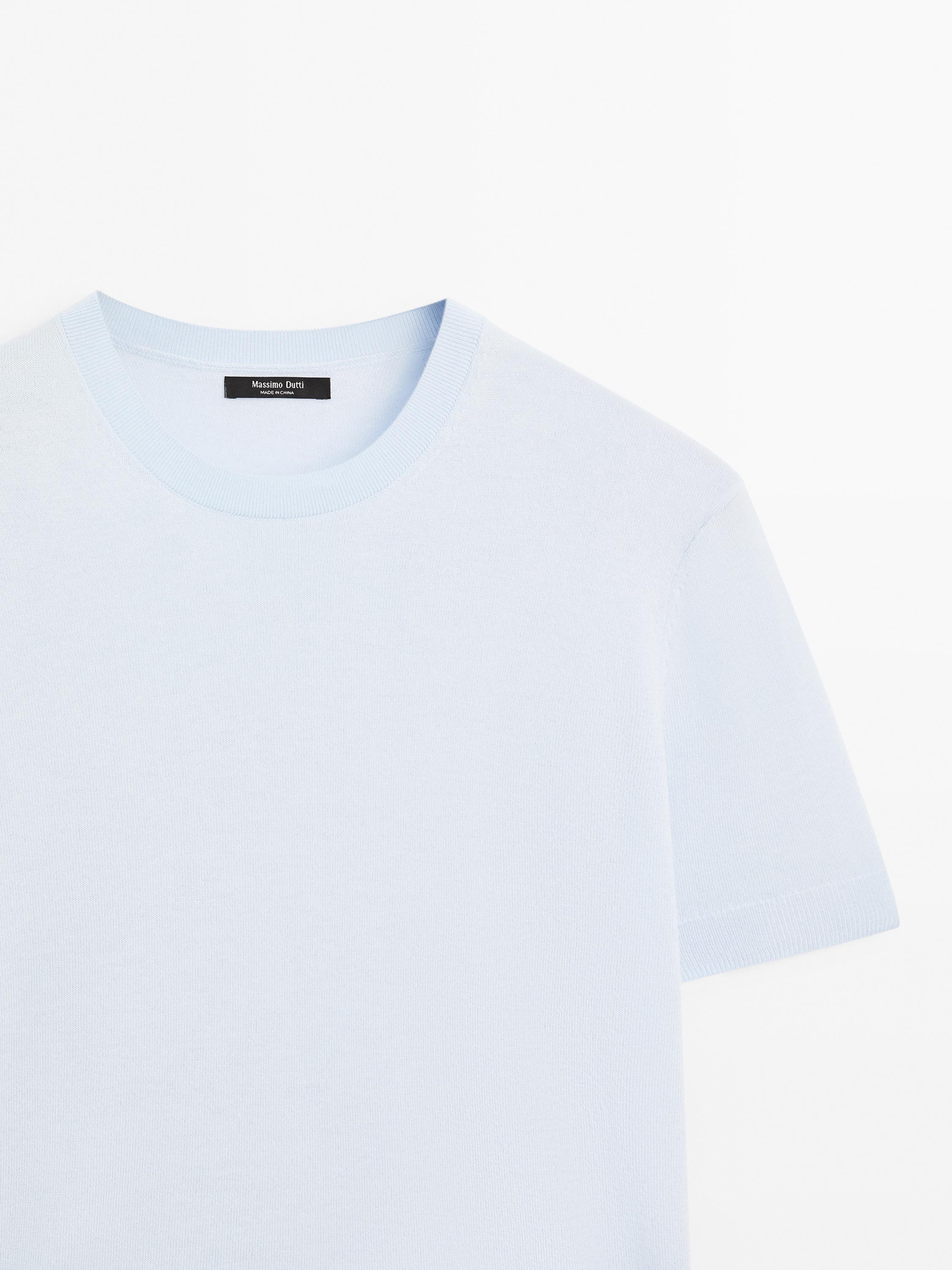 Pull laine en maille à manches courtes