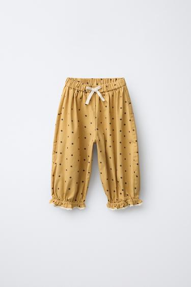 PANTALÓN BOMBACHO TOPOS - Amarillo de Zara