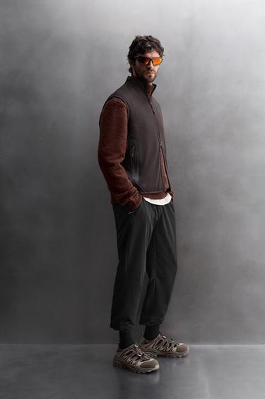 CONTRAST KNIT FLEECE VEST - Brown by Zara