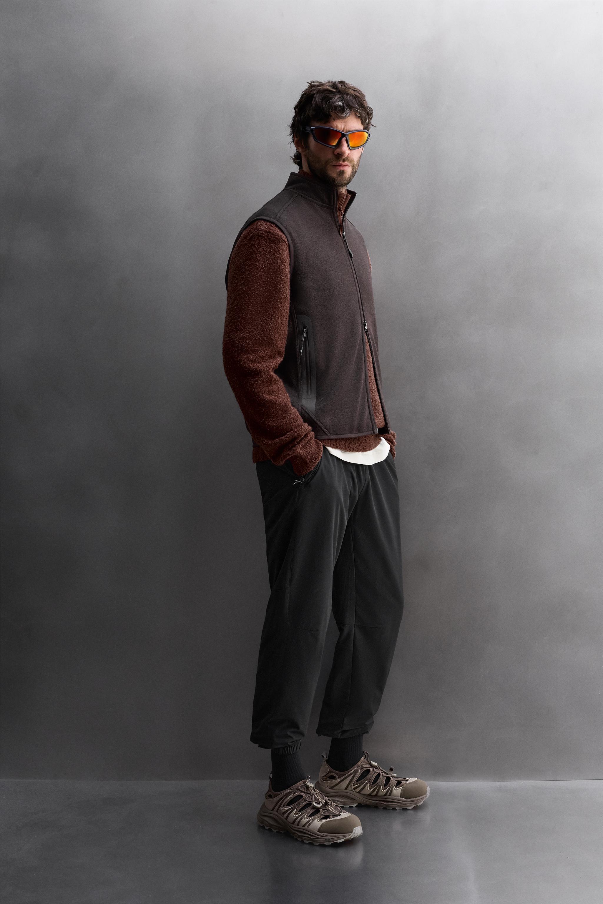 COMBINATION FLEECE KNIT VEST