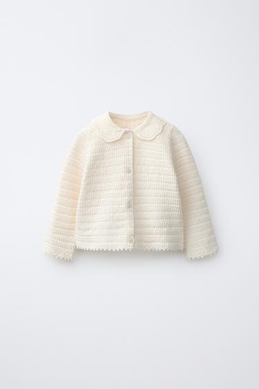 TEXTURED KNIT CARDIGAN - Ecru by Zara