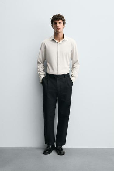 REGULAR FIT SHIRT - White / Grey by Zara