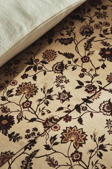 FLORAL PRINT SATEEN FLAT SHEET - Beige by Zara - Image 5