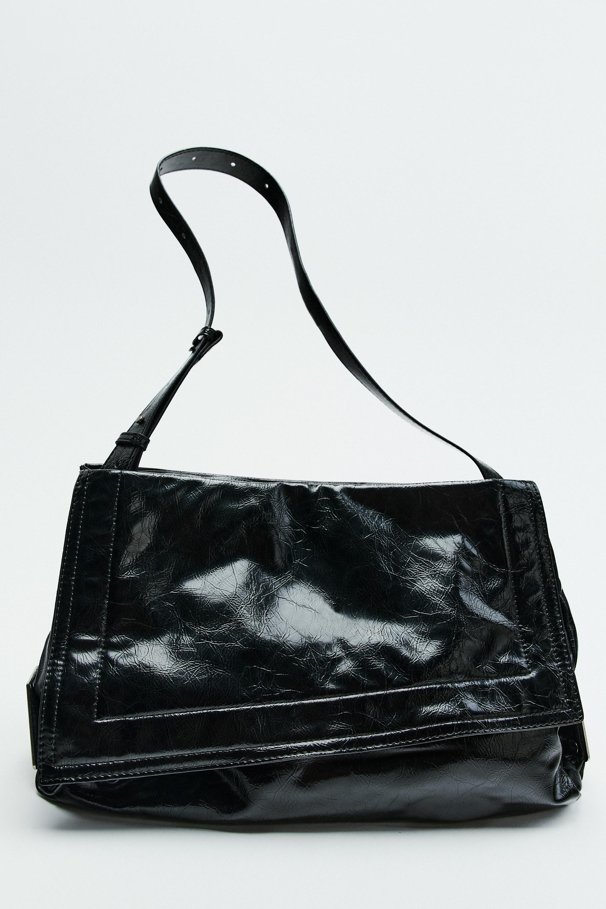 NEW! Zara Double buy Exterior Leather Crossbody Bag