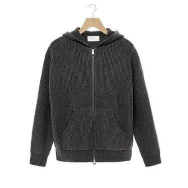 PURL KNIT COTTON - WOOL HOODED CARDIGAN - Grey marl by Zara