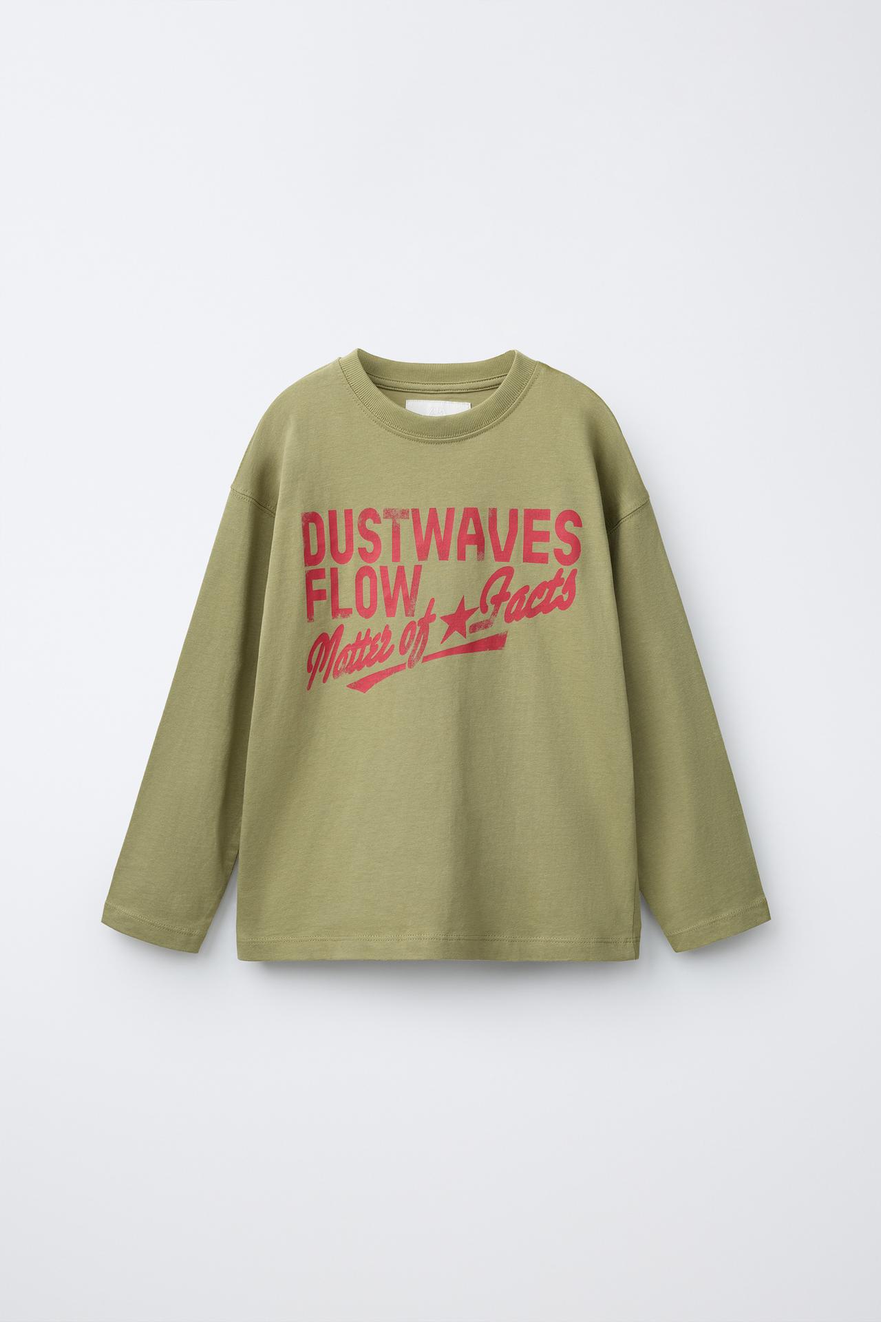 TEXT PRINT T-SHIRT — Khaki