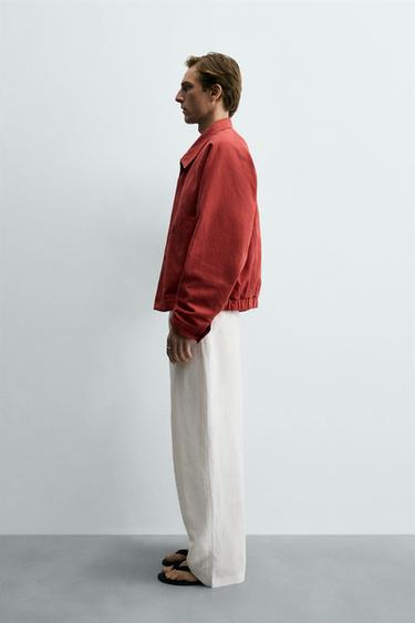 BLOUSON RELAXED FIT EN COTON - Rouge de Zara - Image 3