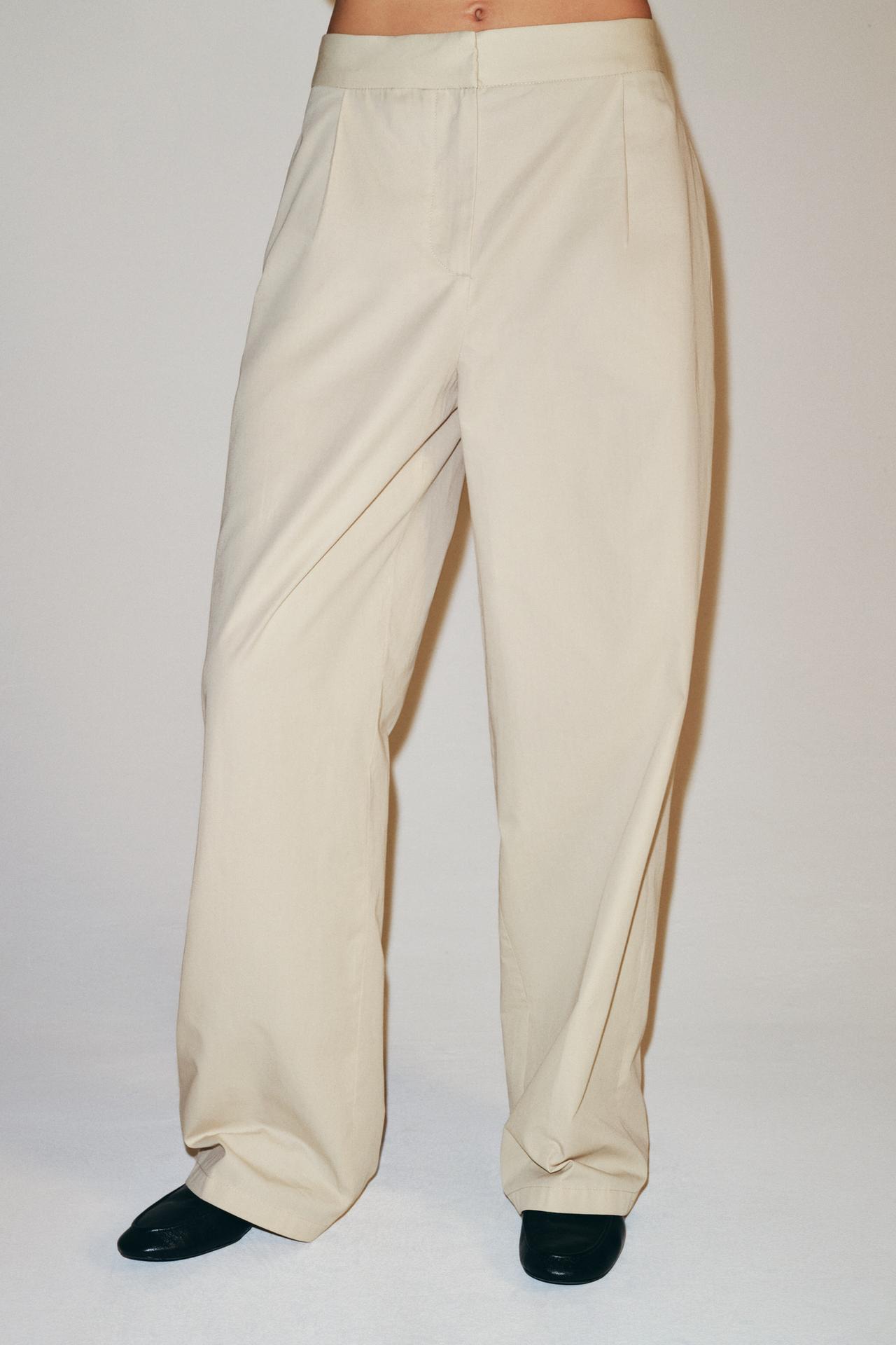 ZW COLLECTION STRAIGHT-LEG PANTS — Mid-ecru