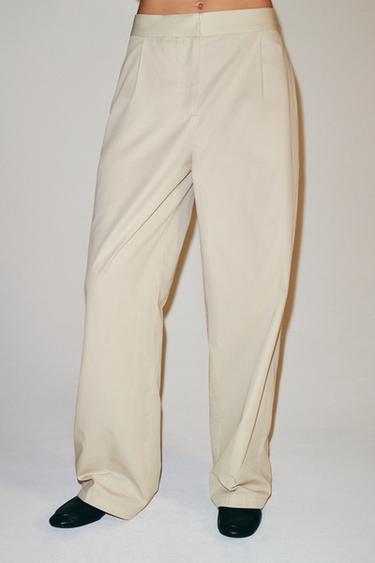 ZW COLLECTION STRAIGHT-LEG PANTS — Mid-ecru 2