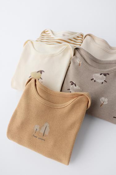 LOT DE CINQ BODYS MOUTONS - Multicolore de Zara - Image 4