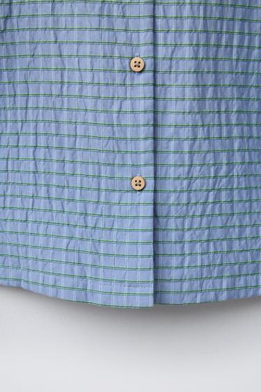 3-6 ANS/ PYJAMA CHEMISE ET BERMUDA À CARREAUX - Bleu de Zara - Image 4