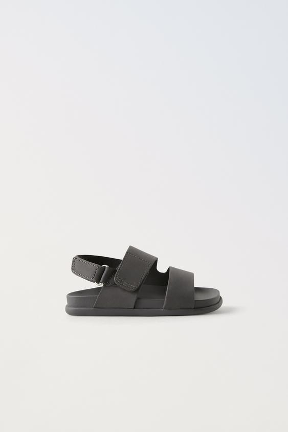 LEATHER SANDALS - Gray | ZARA United States