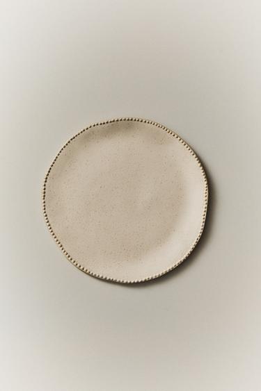 STONEWARE DESSERT PLATE WITH RAISED DESIGN - Cream by Zara - Image 5