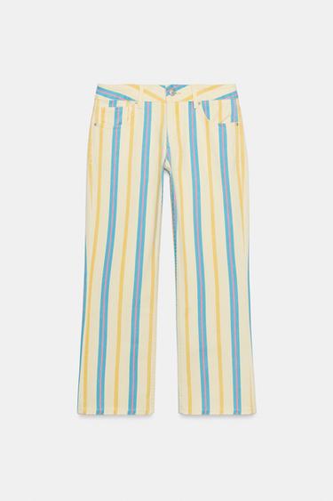 TRF LOW-RISE STRAIGHT STRIPED JEANS - Stripes by Zara - Image 0