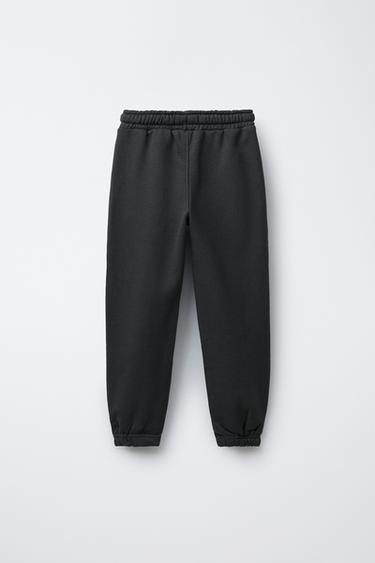SHORT SLEEVE SWEATSHIRT AND TEXT JOGGERS SET - Anthracite grey de Zara - Image 5