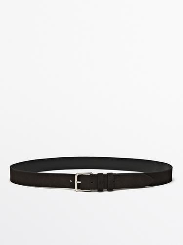 Cinturón serraje piel - Verde Menta de Zara