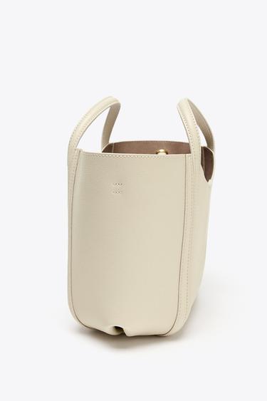 MINI CITY BAG WITH TOPSTITCHING - Ecru by Zara - Image 3