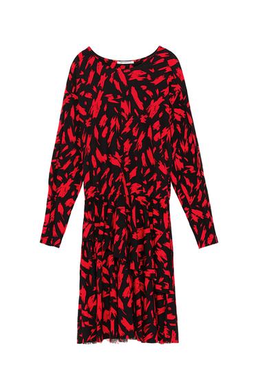 GATHERED PRINTED DRESS