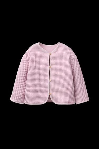 WAFFLE JACKET WITH BUTTONS - Pink / Mauve by Zara - Image 0