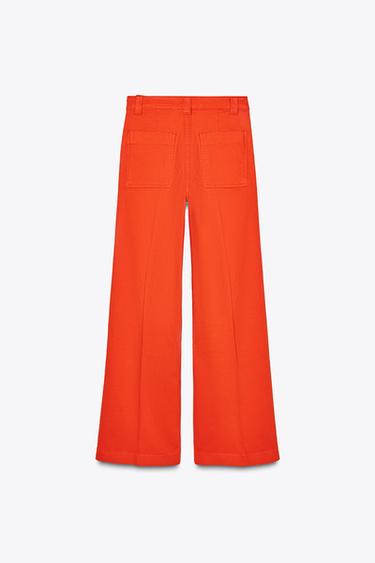 ZW COLLECTION FULL-LENGTH TROUSERS - Orange by Zara - Image 5